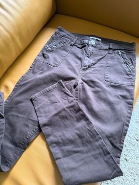 STS Blue Women's Dark Brown Ankle Pants with Zip Pockets